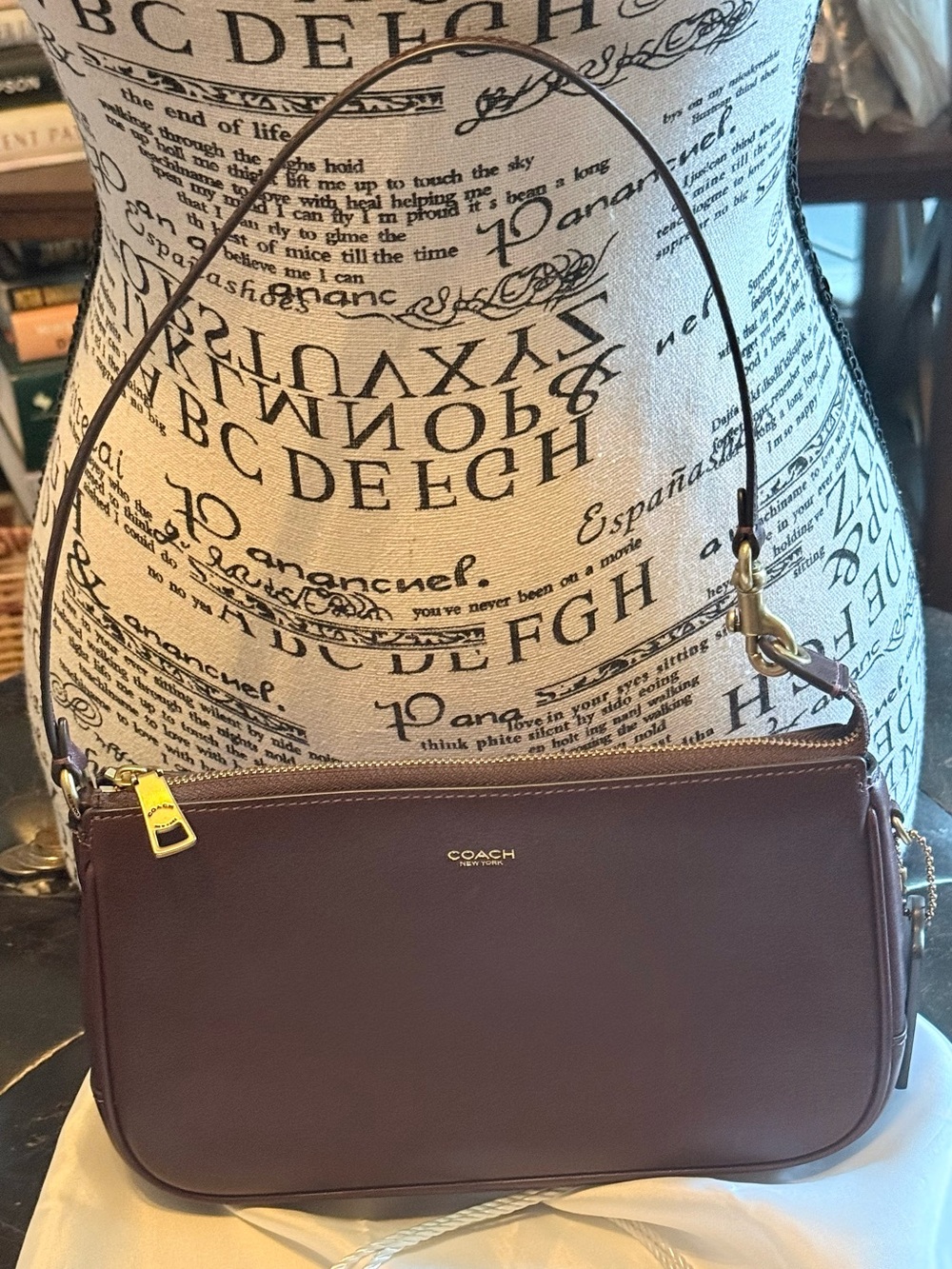Coach Plaza 22 Full Grain Leather Shoulder Bag, Gold Hardware - Picture 2 of 11